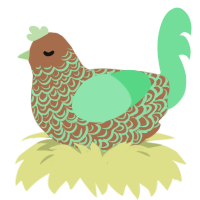 A brown and spring chicken with a double-lace pattern