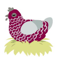 (unnamed), a maroon and silver chicken with a lace pattern