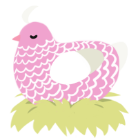 (unnamed), a pink and white chicken with a lace pattern