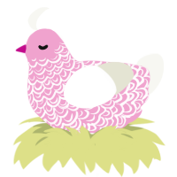 (unnamed), a pink and white chicken with a double-lace pattern