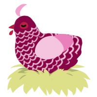 (unnamed), a maroon and pink chicken with a lace pattern