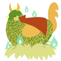 A leaf and gold chicken with a double-lace pattern