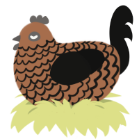 Autumn, a brown and black chicken with a lace pattern