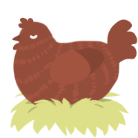 A russet chicken with a bar pattern