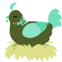 A olive and mint chicken with a neck-speckle pattern
