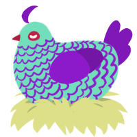 (unnamed), a mint and violet chicken with a lace pattern