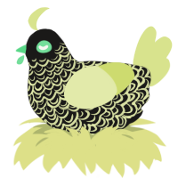 (unnamed), a sable and lemon chicken with a double-lace pattern