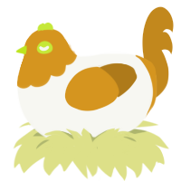 A white and ochre chicken with a head pattern