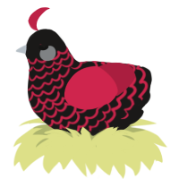 (unnamed), a sable and crimson chicken with a lace pattern