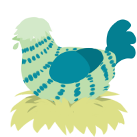 A gluppy and sea chicken with a bar pattern