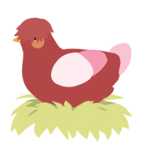 Poppy, a red and rose chicken
