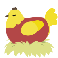EVIL Spongebob, a red and yellow chicken with a head pattern