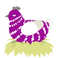 Gonorrhea, a plum and white chicken with a bar pattern