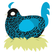 (unnamed), a black and cerulean chicken with a double-lace pattern