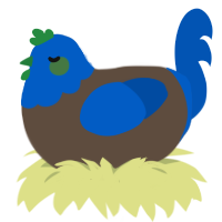 (unnamed), a bark and ultramarine chicken with a head pattern