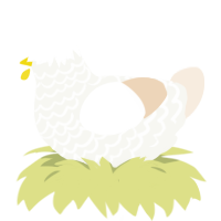Leader, a white and cream chicken with a lace pattern