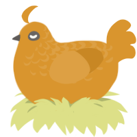 A orange chicken with a half-lace pattern