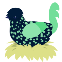A tumblr and spring chicken with a speckle pattern