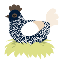 muffins, a tumblr and cream chicken with a double-lace pattern