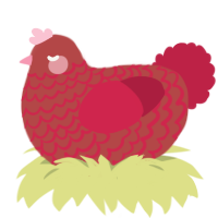 Red Rose, a red and crimson chicken with a lace pattern