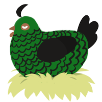 A leaf and sable chicken with a lace pattern