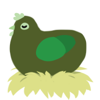 A olive and viridian chicken