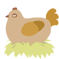 Seedless Bun, a beige and gold chicken