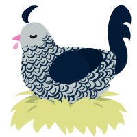 A silver and tumblr chicken with a double-lace pattern