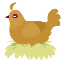 Golden Ticket, a gold chicken with a head pattern