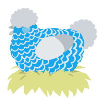 A sky and mist chicken with a lace pattern