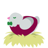 Present, a maroon and silver chicken with a head pattern