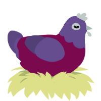 A wine and overcast chicken with a head pattern