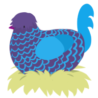 A overcast and sky chicken with a lace pattern