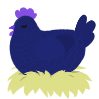 Xxy Malicous Intent, a navy chicken with a lace pattern