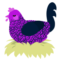 Boxten, a amethyst and tumblr chicken with a double-lace pattern
