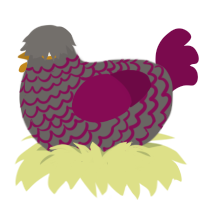 Popliteal Vein, a grey and wine chicken with a lace pattern