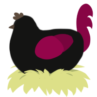 Wine Murder, a black and maroon chicken