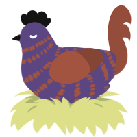 A overcast and russet chicken with a bar pattern