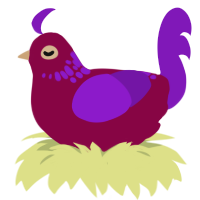 (unnamed), a maroon and violet chicken with a neck-speckle pattern