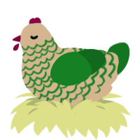 (unnamed), a beige and leaf chicken with a lace pattern