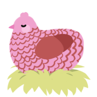 (unnamed), a pink and red chicken with a lace pattern