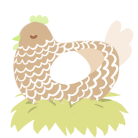 bread, a beige and cream chicken with a lace pattern