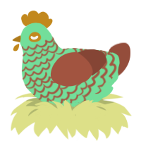 A spring and russet chicken with a lace pattern