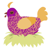 Kingsley, a plum and honey chicken with a double-lace pattern