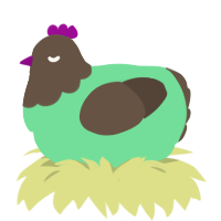 A spring and bark chicken with a head pattern