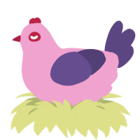 A pink and overcast chicken