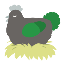 A grey and viridian chicken