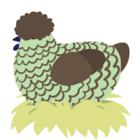 mint chocolate, a gluppy and bark chicken with a lace pattern