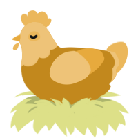 A ochre and honey chicken with a head pattern