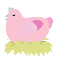 Meringue, a rose and pink chicken